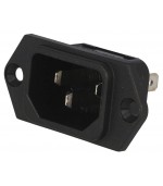 Conector alimentación IEC 250V 10A macho chasis