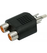 Conector adapatador RCA macho a 2 RCA hembras
