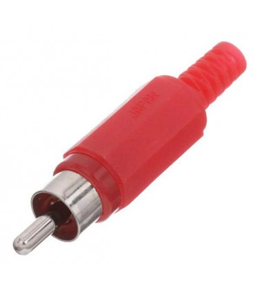 Conector RCA macho cuerpo plástico rojo