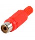 Conector RCA hembra cuerpo plástico rojo
