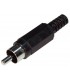 Conector RCA macho cuerpo plástico negro