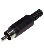 Conector RCA macho cuerpo plástico negro
