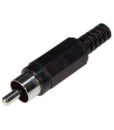 Conector RCA macho cuerpo plástico negro