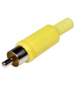 Conector RCA macho cuerpo plástico amarillo