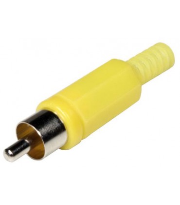 Conector RCA macho cuerpo plástico amarillo