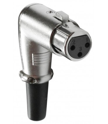 Conector XLR hembra aéreo acodado