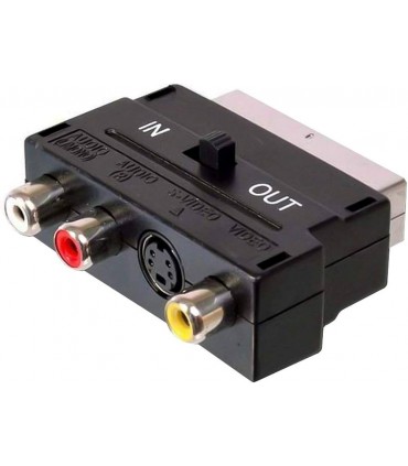 Conector adapatador euro scart a RCA S-video audio
