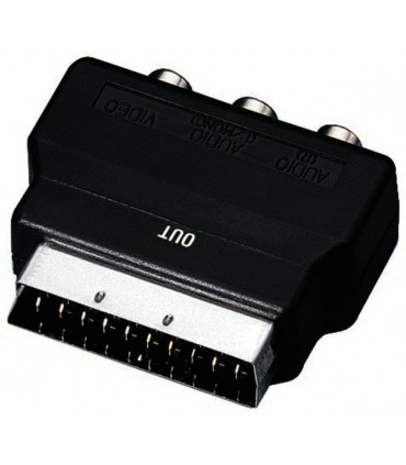 Conector adapatador euro scart RCA video audio OUT
