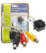 Mini cámara espía con audio y alimentador