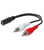 Conexión adaptadora de 2 RCA macho a minijack hemb