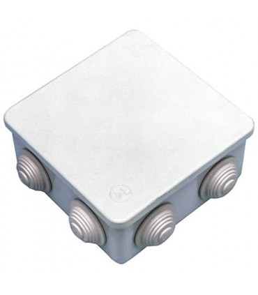 Caja de empalmes 100x100mm IP65 con 7 tetones 35mm