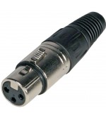 Conector aereo XLR hembra 3P cromado  USADOS 