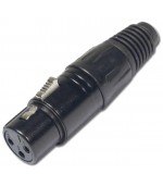 Conector aereo XLR hembra 3P negro  USADO 