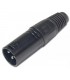 Conector XLR MACHO 3P negro aereo HILEC