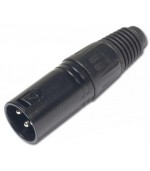 Conector XLR MACHO 3P negro aereo HILEC