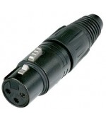 Conector XLR hembra 3P negro NEUTRIK