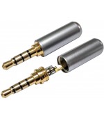 Conector mini JACK macho 3 5mm 4 vías dorado