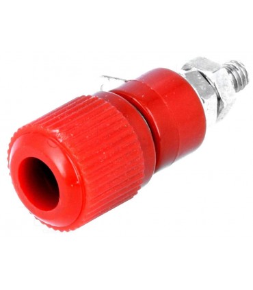 Conector banana hembra chasis rojo