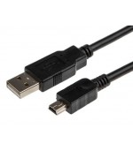 Conexión adaptadora USB-A a mini-USB negro 1m
