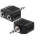 Adaptador minijack macho a 2 minijack hembra