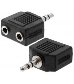 Adaptador minijack macho a 2 minijack hembra