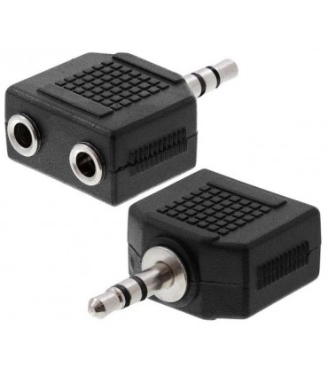 Adaptador minijack macho a 2 minijack hembra