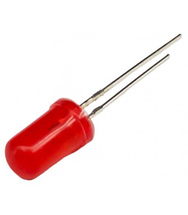 Diodo LED 5mm rojo 19÷60mcd convexo 2 1÷2 6V