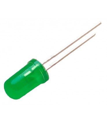 Diodo LED 5mm verde 19÷60mcd convexo 2 1÷2 6V