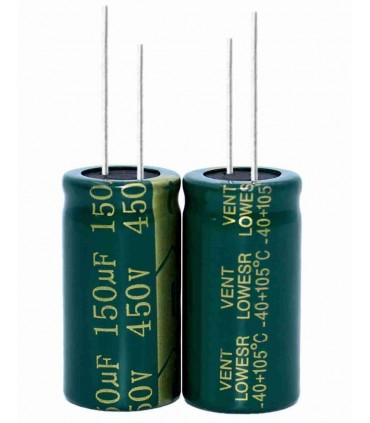 Condensador electrolítico 150uF 450v low ESR 18x35
