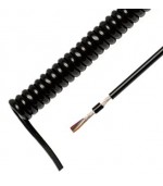 Cable espiral 2x0 14mm2 PUR negro 300V 1m-4m