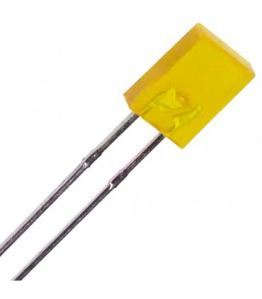 Diodo LED THT amarillo difuso rectangular 5x7x2mm