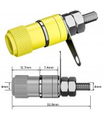 Conector banana hembra chasis amarillo