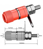 Conector banana hembra chasis roja