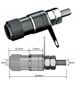 Conector banana 4mm hembra chasis negro