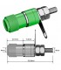 Conector banana 4mm hembra chasis verde