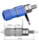 Conector banana 4mm hembra chasis azul