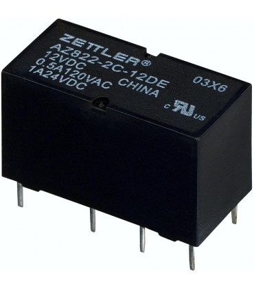 Relé electromagnético DPDT 24VDC 2A 0 5A/120VAC