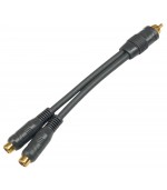Conexión adaptadora de audio 1RCA macho a 2 hembra