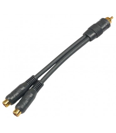 Conexión adaptadora de audio 1RCA macho a 2 hembra