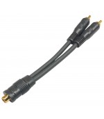 Conexión adaptadora de audio 1RCA hembra a 2 macho