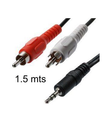 Conexión adaptadora mini jack 3 5 a RCA macho 1 5m