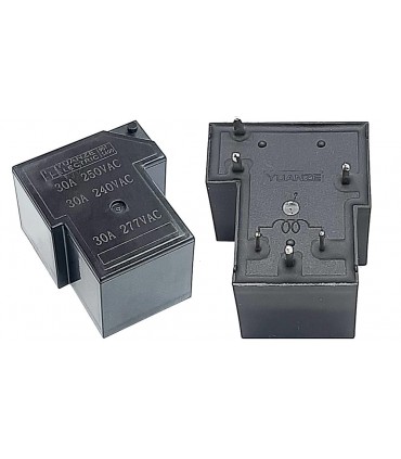 Relé L90º NO/NC bobina a 12v 30A/277VAC