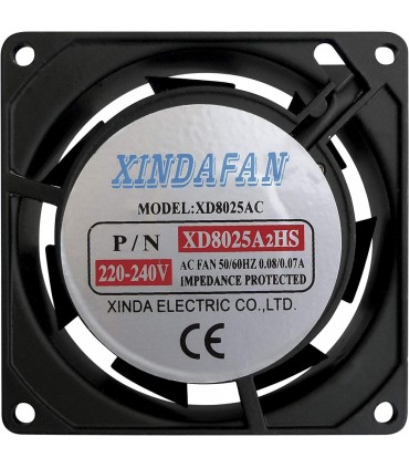 Ventilador 220-240VCA 80x80x25mm 29dB 18w 39m3/h