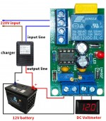 Módulo electrónico control de carga baterias 12V