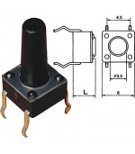 Pulsador tacto 12V-50mA 6x6mm 4 patas L 17mm