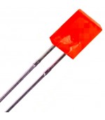 Diodo LED THT Rojo difuso rectangular 5x7x2mm