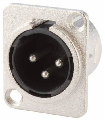 Conector XLR macho 3P para montar en chasis