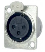 Conector XLR 3P hembra para montar en chasis