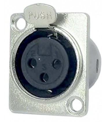 Conector XLR 3P hembra para montar en chasis