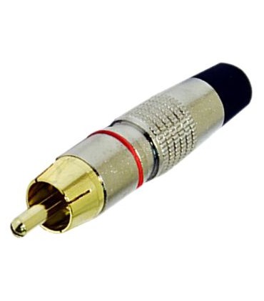 Conector RCA macho dorado anilla roja